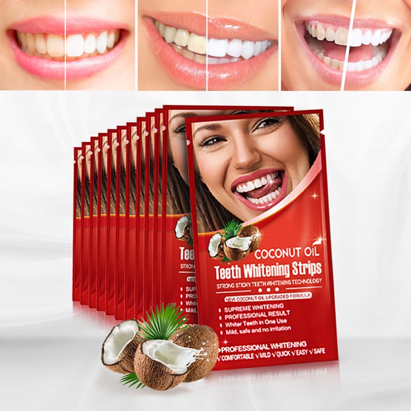 Charbon activé Blanchiment Des Dents Bande De Noix De Coco Huile