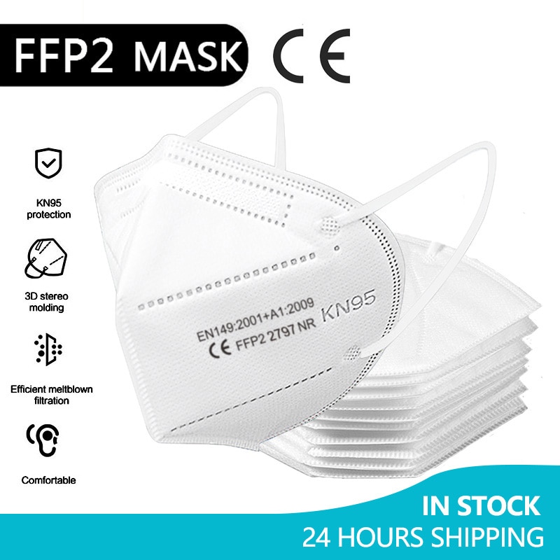 Masques FFP2 KN95 filtre 5 couches masques faciaux adultes - LesNuls